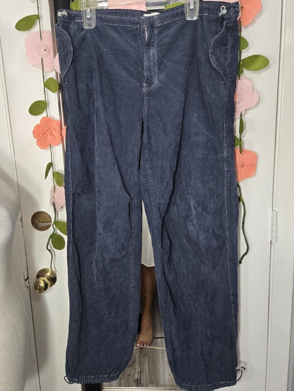 Pacsun Women's Corduroy Paracute Pant  Sz M Blue
